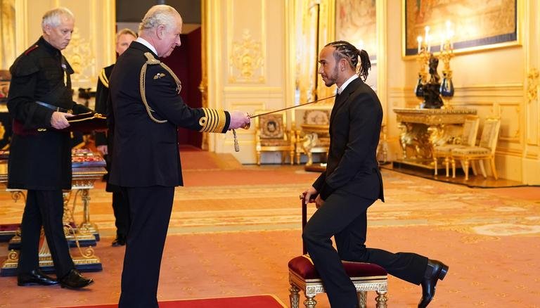 Lewis Hamilton receives knighthood for services to motorsport